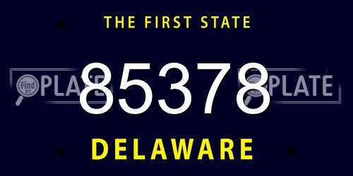 85378 Delaware License Plate