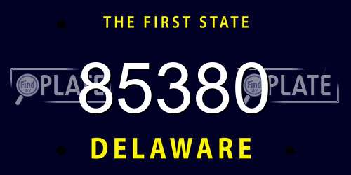 85380 Delaware License Plate