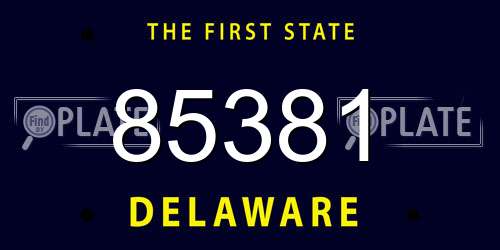 85381 Delaware License Plate