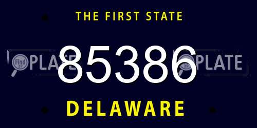 85386 Delaware License Plate