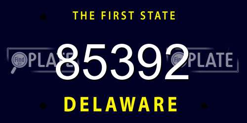 85392 Delaware License Plate