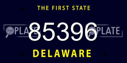 85396 Delaware License Plate