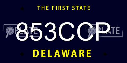853CCP Delaware License Plate