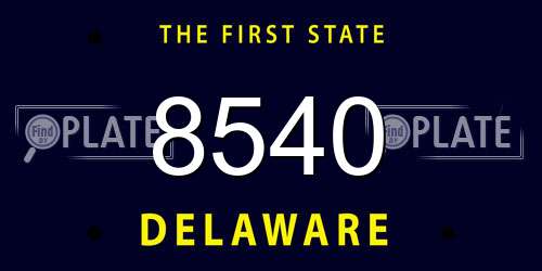 8540 Delaware License Plate