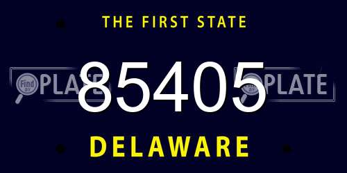 85405 Delaware License Plate