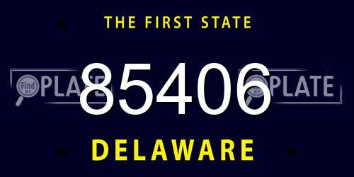 85406 Delaware License Plate