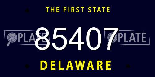 85407 Delaware License Plate