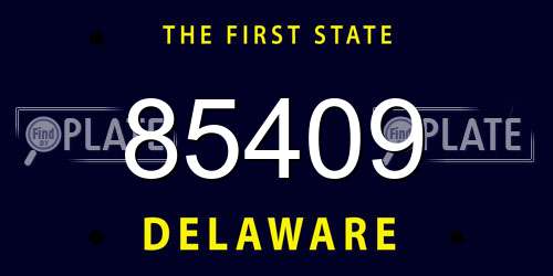 85409 Delaware License Plate