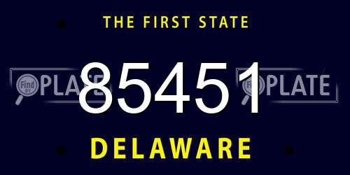 85451 Delaware License Plate