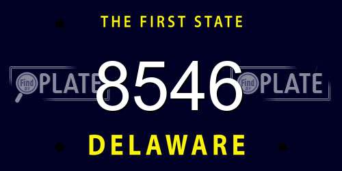 8546 Delaware License Plate