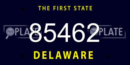 85462 Delaware License Plate