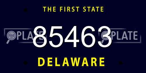 85463 Delaware License Plate