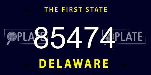 85474 Delaware License Plate