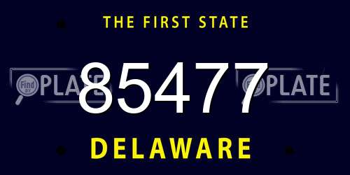 85477 Delaware License Plate