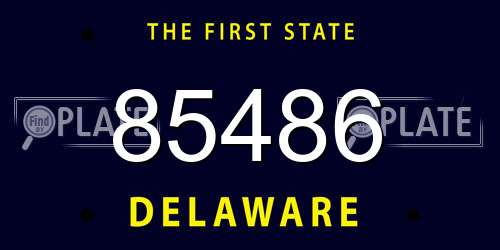 85486 Delaware License Plate