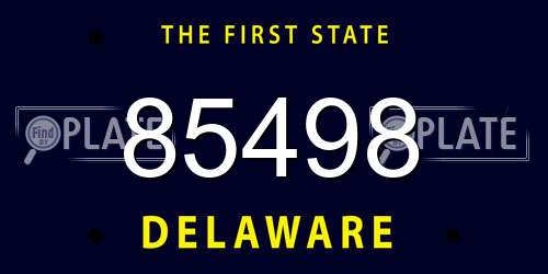85498 Delaware License Plate