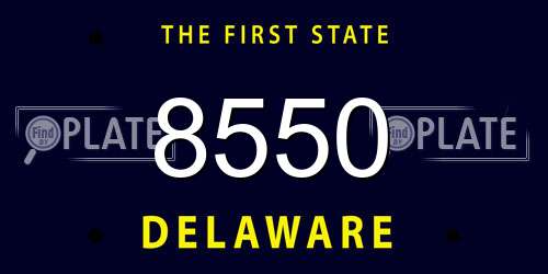 8550 Delaware License Plate