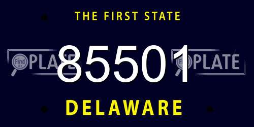85501 Delaware License Plate