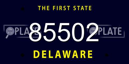 85502 Delaware License Plate