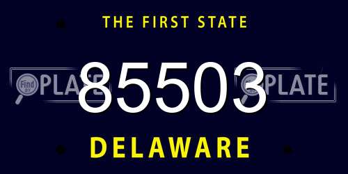 85503 Delaware License Plate