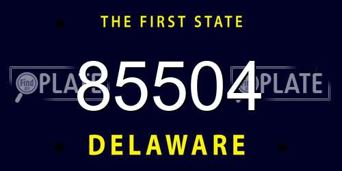 85504 Delaware License Plate