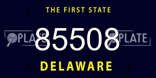 85508 Delaware License Plate