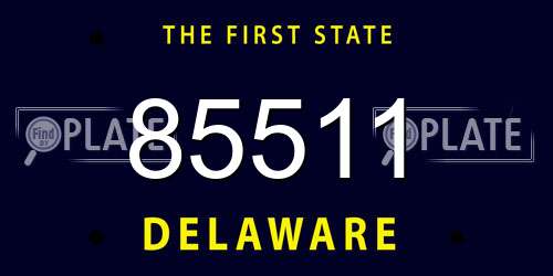 85511 Delaware License Plate