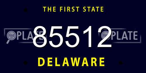 85512 Delaware License Plate