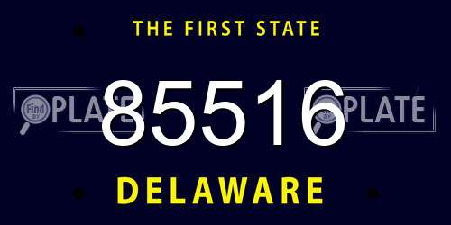 85516 Delaware License Plate