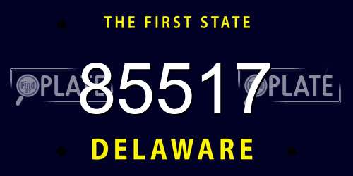 85517 Delaware License Plate