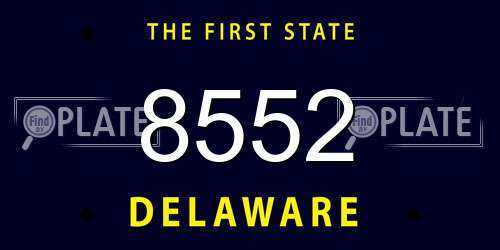 8552 Delaware License Plate