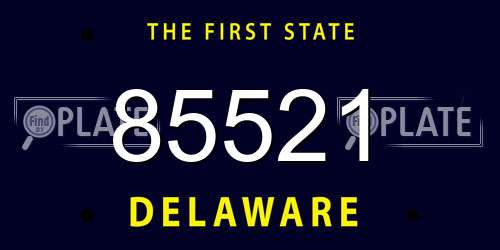 85521 Delaware License Plate