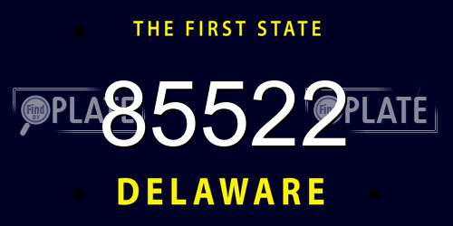 85522 Delaware License Plate