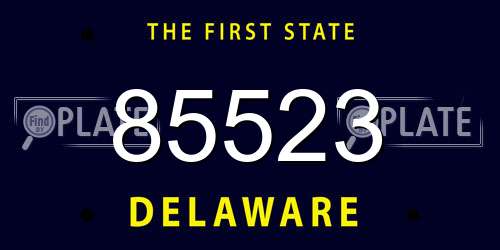 85523 Delaware License Plate