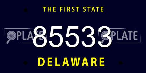 85533 Delaware License Plate