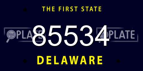 85534 Delaware License Plate
