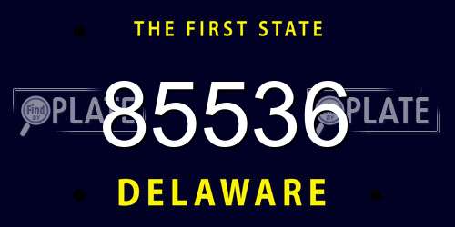 85536 Delaware License Plate