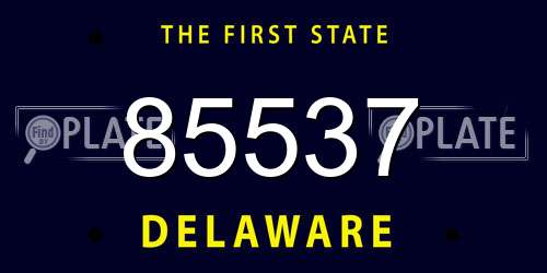 85537 Delaware License Plate