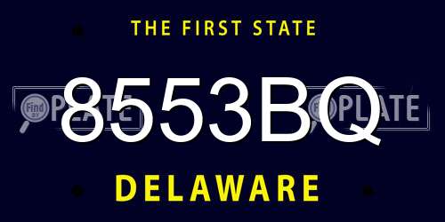 8553BQ Delaware License Plate