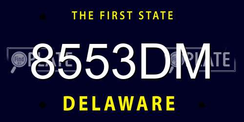 8553DM Delaware License Plate