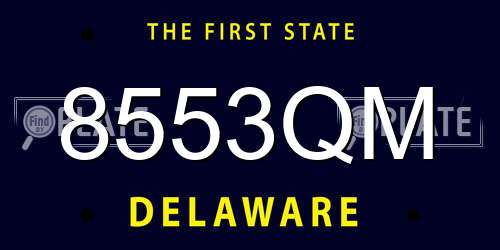 8553QM Delaware License Plate