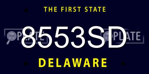 8553SD Delaware License Plate