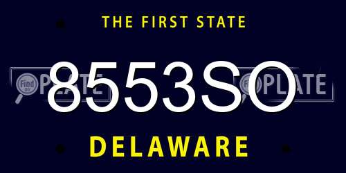8553SO Delaware License Plate
