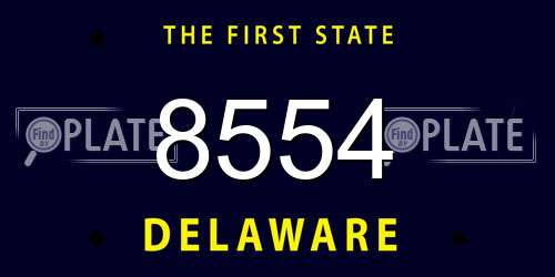 8554 Delaware License Plate
