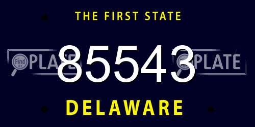 85543 Delaware License Plate