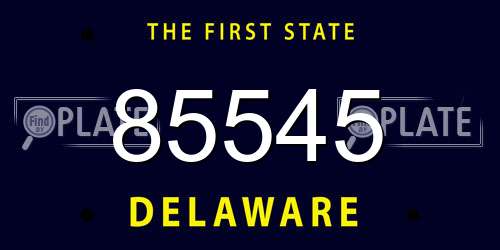 85545 Delaware License Plate