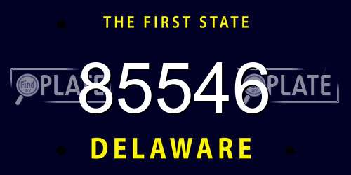 85546 Delaware License Plate