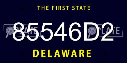 85546D2 Delaware License Plate