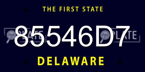 85546D7 Delaware License Plate