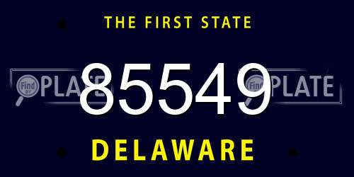 85549 Delaware License Plate